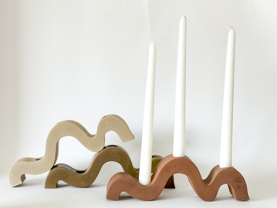 Wavy Taper Candle Holder